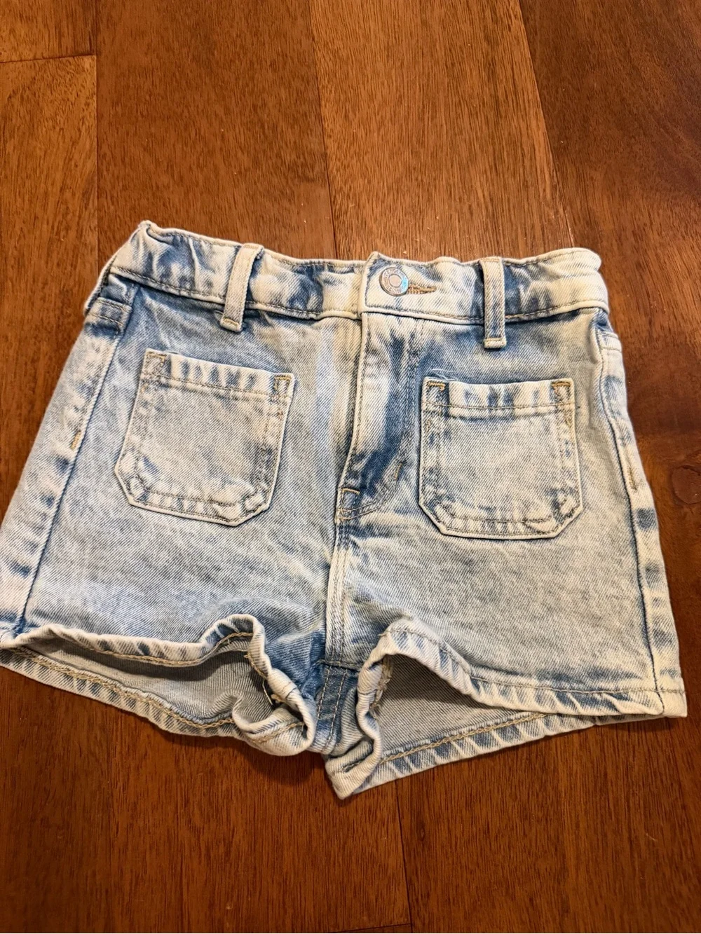GAP Light Blue Washed Denim High-Rise Shorts